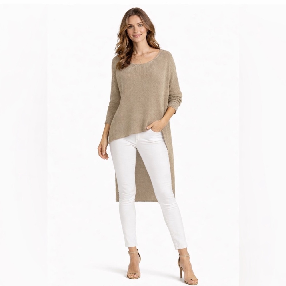 Millau Women's Tan Hi-Lo Sweater Sz M